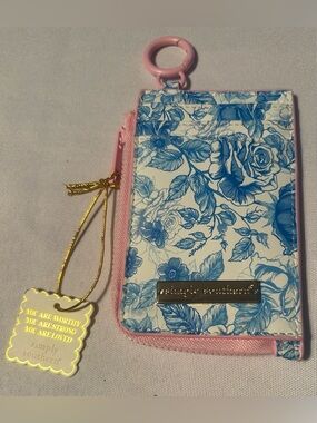 Simply Southern Blue & White Floral Cardholder with Pink Edge